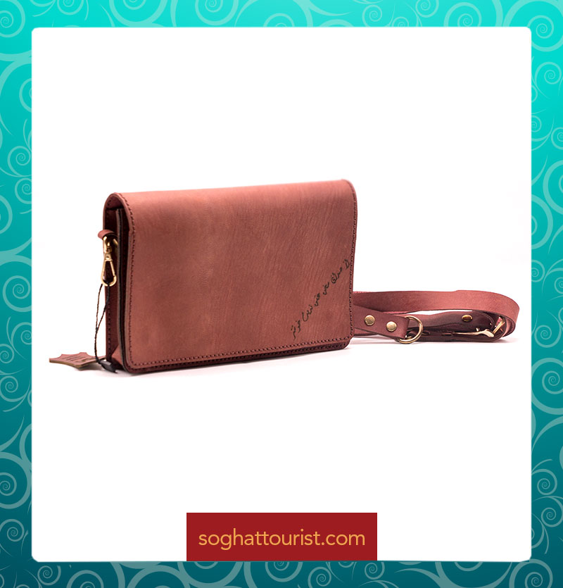 کیف مدارک دوشی چرم شتری