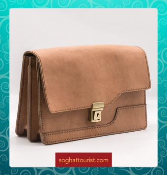 کیف مدارک دستی چرم شتری هورس