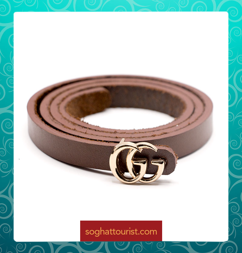 کمربند زنانه چرم شتری