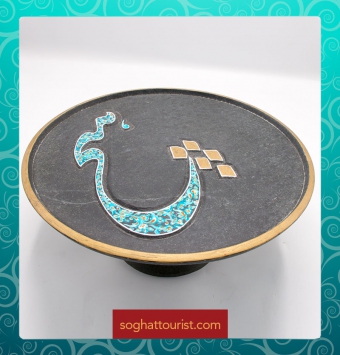 سینی پایه دار سنگی طرح هیچ