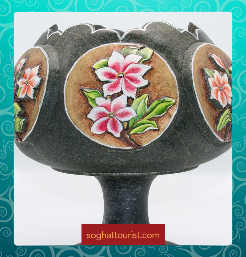 شکلات خوری سنگی طرح گل برجسته