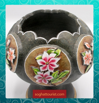 شکلات خوری سنگی طرح گل برجسته