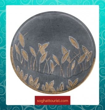 سینی سنگی طرح برجسته ی برگ های طلایی