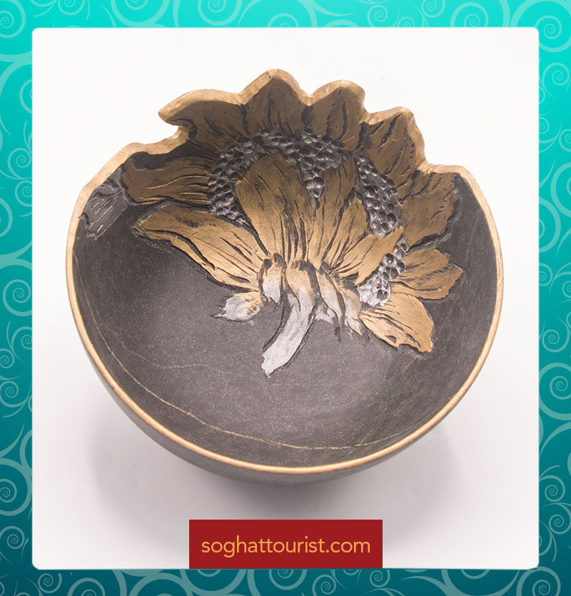 کاسه سنگی طرح برگ