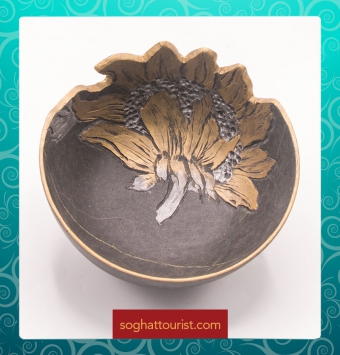 کاسه سنگی طرح برگ