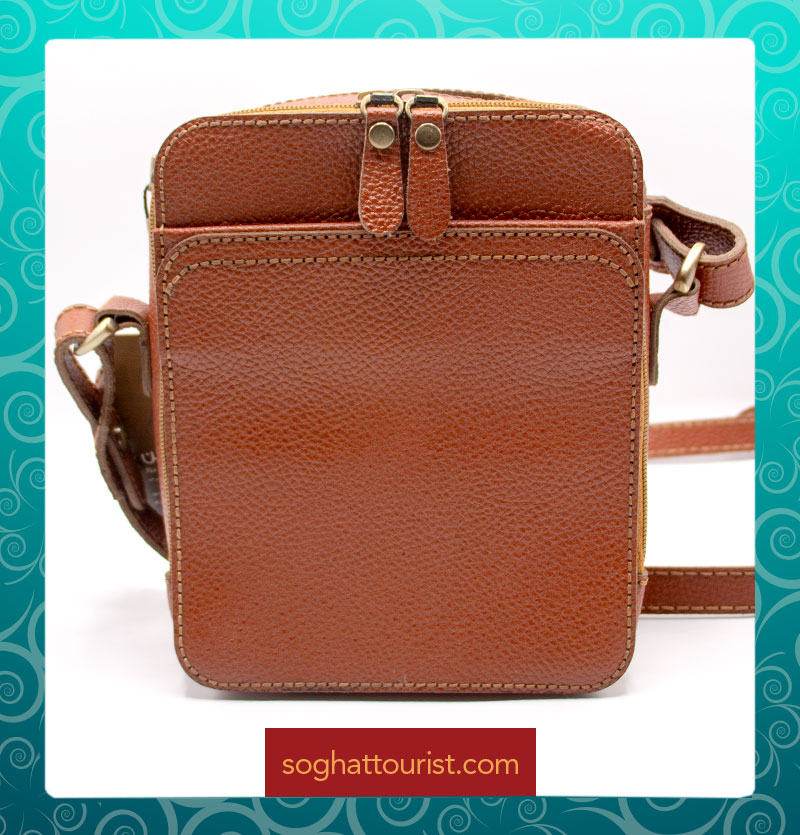 کیف پستچی چرم شتری فلوتر
