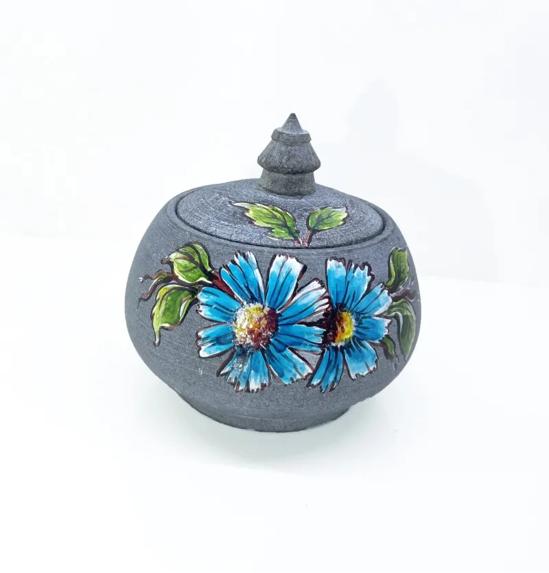 قندان سنگی طرح گل میخک آبی