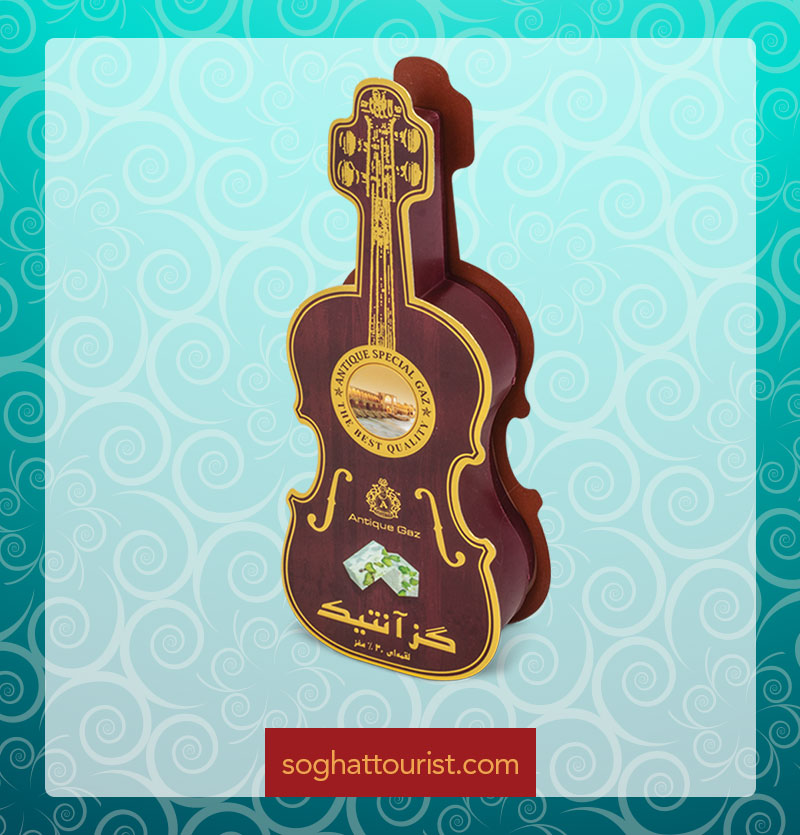 گز لقمه ای مغز پسته 30 درصد طرح ویولن