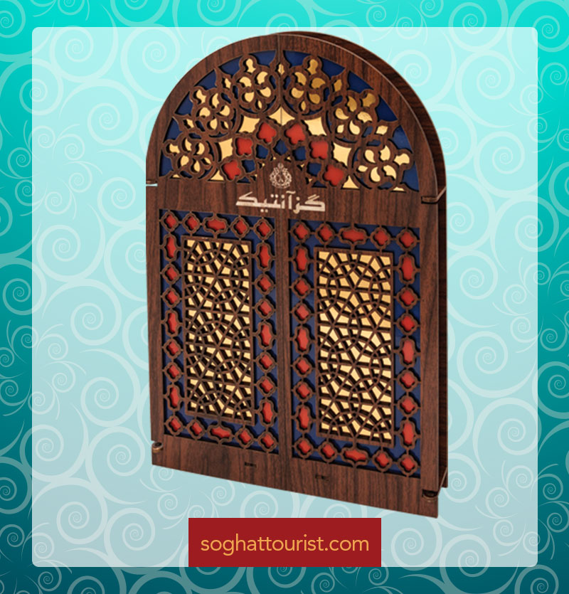 گز مغز پسته لقمه ای 40 درصد آنتیک طرح خانه چوبی