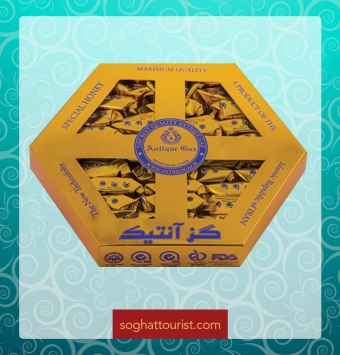 گز لقمه ای 25 درصد مغز پسته و بادام آنتیک