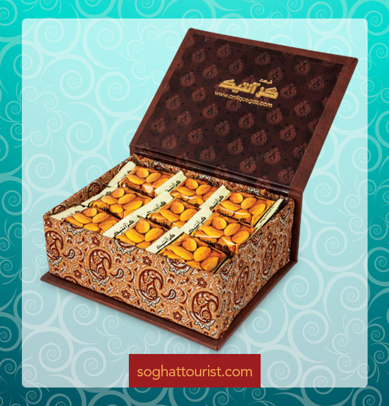 گز لقمه ای 30 درصد مغز بادام آنتیک