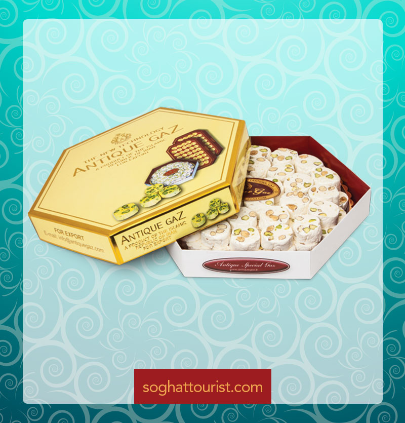 گز پذیرایی 25 درصد مغز پسته و بادام آنتیک